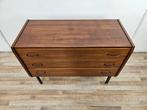 Commode - Comò in teakhout met drie laden. - IJzer,