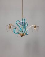 Kroonluchter - Messing, Murano-glas, Antiek en Kunst, Antiek | Lampen