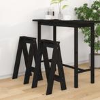 vidaXL Krukken 2 st 40x40x75 cm massief grenenhout zwart, Huis en Inrichting, Stoelen, Verzenden, Nieuw, Zwart
