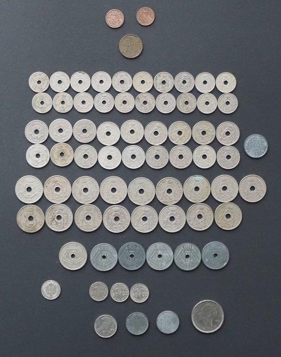 België. Franc Lot of 73 stuks (Zonder minimumprijs), Postzegels en Munten, Munten | Nederland