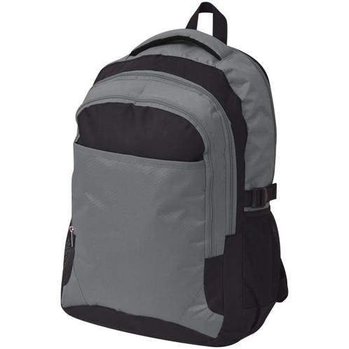 vidaXL Rugzak voor school 40 L zwart en grijs, Sieraden, Tassen en Uiterlijk, Tassen | Rugtassen, Nieuw, Verzenden