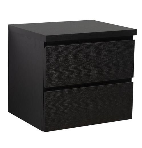 Wastafelkast Angela 60 x 48 cm Zwart houtnerf Wastafelmeubel, Huis en Inrichting, Badkamer | Badkamermeubels, Nieuw, Wastafelkast