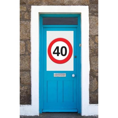 Mega poster 40 jaar verkeersbord - 40 jaar versiering, Hobby en Vrije tijd, Feestartikelen, Ophalen of Verzenden
