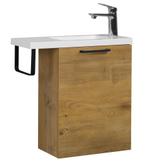 Toiletmeubel Neves 55 x 22 cm Eiken Fonteinmeubel, Doe-het-zelf en Verbouw, Sanitair, Verzenden, Nieuw, Wastafel