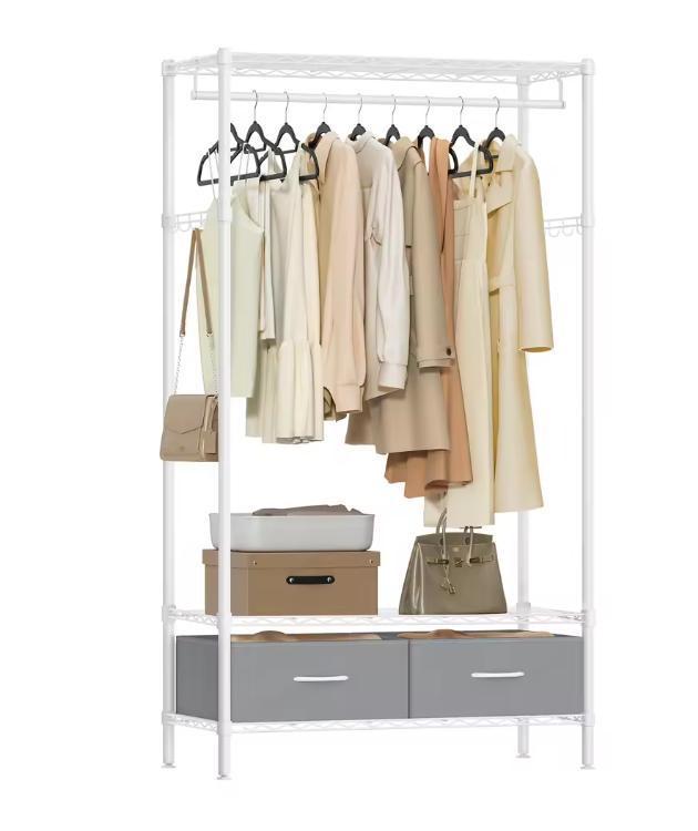 Open kledingrek met lades, planken en verstelbare roede 180, Huis en Inrichting, Kasten | Kledingkasten, Nieuw, Verzenden