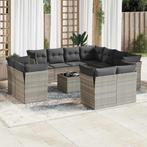 vidaXL 12-delige Loungeset met kussens poly rattan, Verzenden, Nieuw, Rotan, Loungeset
