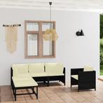 vidaXL 6-delige Loungeset met kussens poly rattan zwart, Tuin en Terras, Tuinsets en Loungesets, Verzenden, Nieuw, Rotan, Loungeset