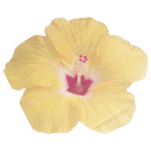 Gele Servetten Bloemen 16,5cm 16st, Hobby en Vrije tijd, Feestartikelen, Nieuw, Verzenden