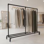 Industrieel Kledingrek Montreuil XL | Zwart 33.7 mm | Wiel |, Kleding | Dames, Kledingrekken, Ophalen of Verzenden, Nieuw