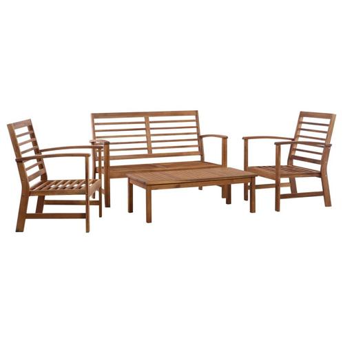 vidaXL 4-delige Loungeset massief acaciahout, Tuin en Terras, Tuinsets en Loungesets, Loungeset, Nieuw, 4 zitplaatsen, Hout, Verzenden