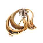 Gouden fantasie broche | Diamant 0,30 ct. (diamanten), Sieraden, Tassen en Uiterlijk, Broches, Gebruikt, Overige kleuren, Ophalen of Verzenden