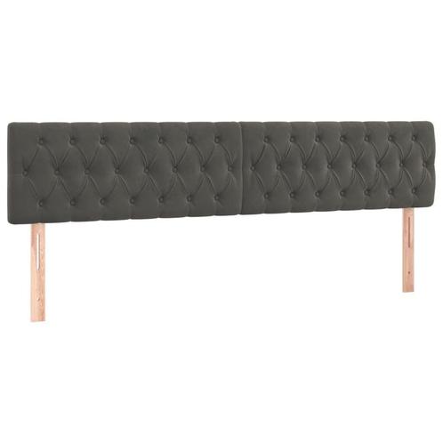 Fluwelen Hoofdborden Grijs (2 stuks) - Retourdeal - Stijl..., Huis en Inrichting, Slaapkamer | Bedden, 180 cm, Verstelbaar, Grijs