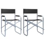 vidaXL Regisseursstoelen 2 st staal zwart, Verzenden, Nieuw, Metaal