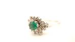 Ring - 19.2 kt. Witgoud Smaragd - Diamant, Sieraden, Tassen en Uiterlijk, Ringen, Nieuw