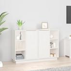 vidaXL Dressoir 120x35x80 cm massief grenenhout wit, 100 tot 150 cm, Verzenden, Nieuw, Grenenhout