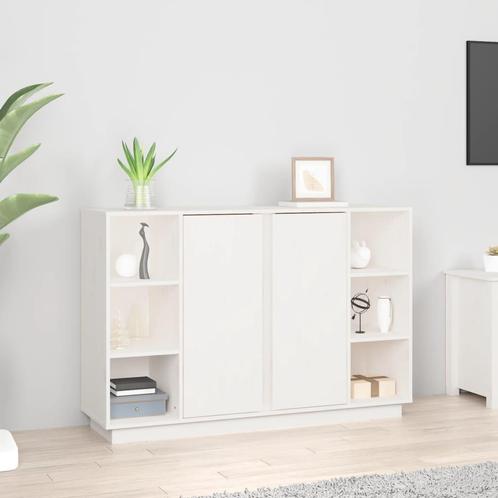 vidaXL Dressoir 120x35x80 cm massief grenenhout wit, Huis en Inrichting, Kasten | Dressoirs, 25 tot 50 cm, Nieuw, 100 tot 150 cm