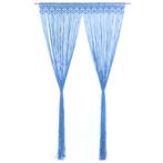 vidaXL Gordijn macramé 140x240 cm katoen blauw, Huis en Inrichting, Stoffering | Gordijnen en Lamellen, Nieuw, Verzenden