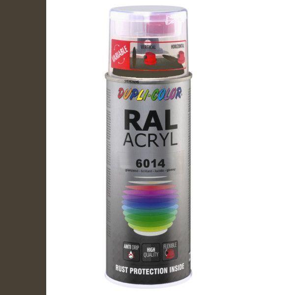 Dupli-Color Ral Acryl Ral 6014 Olijf Groen Hoogglans 400 ml, Doe-het-zelf en Verbouw, Verf, Beits en Lak, Nieuw, Ophalen of Verzenden