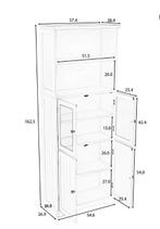 Hoge badkamerkast met glazen deur en open vakken, Verzenden, Nieuw