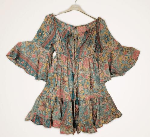 Boho zijde jurk in BLAUW met uitlopende mouwen en, Kleding | Dames, Jurken