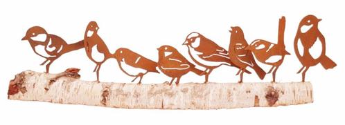 Tuindecoratie zeven vogels roest set 3, Tuin en Terras, Tuinwanddecoratie, Verzenden