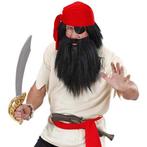 Piraten carnaval/verkleed baard met snor - zwart - voor vo.., Verzenden, Nieuw