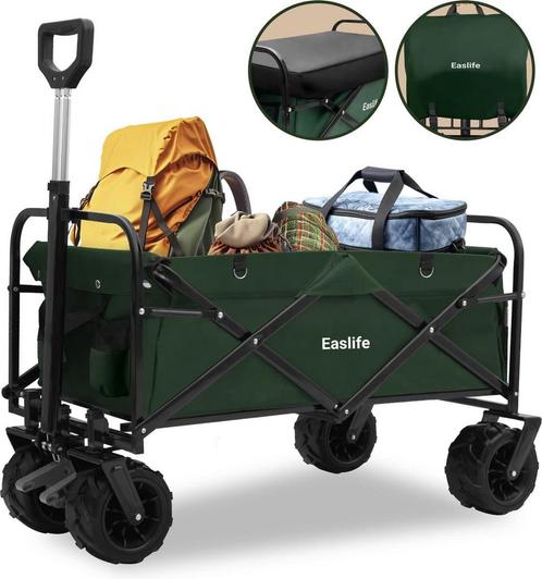 EasLife Bolderkar opvouwbare bolderwagen met regen hoes -, Caravans en Kamperen, Bolderkarren, Zo goed als nieuw, Ophalen of Verzenden