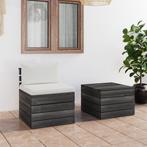 vidaXL 2-delige Loungeset met kussens pallet massief, Tuin en Terras, Verzenden, Nieuw, 2 zitplaatsen, Loungeset