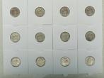 Nederland. Wilhelmina. 25 Cents Lot van 12 stuks (Zonder
