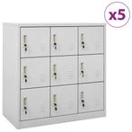 vidaXL Lockerkasten 5 st 90x45x92,5 cm staal lichtgrijs, Huis en Inrichting, Kasten | Lockerkasten, Verzenden, Nieuw