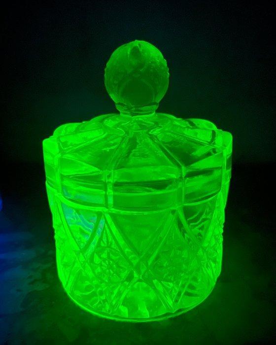 Art Deco Toiletset - Val Saint Lambert - Persglas Uranium, Antiek en Kunst, Kunst | Designobjecten