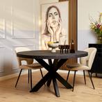 Eettafel Denver Black | 120 cm | Rond, Huis en Inrichting, Tafels | Eettafels, Ophalen of Verzenden, Nieuw