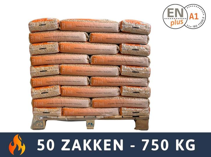 PURE POWER - Houtpellets - ENplus A1 - 50 zakken - 750 KG, Tuin en Terras, Haardhout, Ophalen of Verzenden