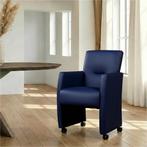 Leren eetkamerstoel Pleasure - Toledo Kobalt (blauw) -, Ophalen of Verzenden, Nieuw, Leer, Eigentijds, Modern