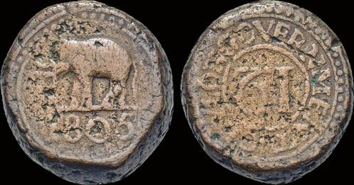 1/12 rixdollar Ceylon George Iii 1/12 copper dump rixdoll..., Postzegels en Munten, Munten | Amerika, Verzenden