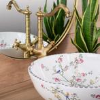 REA Romantische opbouw wastafel - keramiek - bloemenpatro..., Ophalen of Verzenden, Nieuw