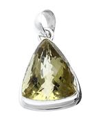 Zilveren Citrien driehoek kettinghanger, Sieraden, Tassen en Uiterlijk, Kettinghangers, Verzenden, Nieuw