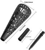 Grafvaas Zwart met reliëf rond 20 cm per stuk, Huis en Inrichting, Ophalen of Verzenden, Nieuw