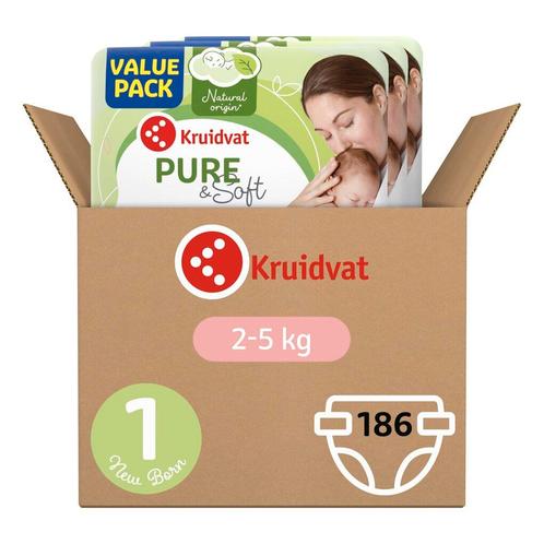 Kruidvat Pure & Soft 1 Newborn Small Luiers Volumedoos, Kinderen en Baby's, Overige Kinderen en Baby's, Nieuw, Verzenden