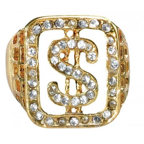Gangster gouden ring met diamanten - Sieraden, Hobby en Vrije tijd, Feestartikelen, Verzenden