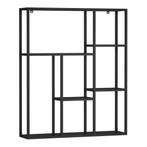 [en.casa] Wandplank Jämijärvi staal 90x75x18 cm zwart, Huis en Inrichting, Woonaccessoires | Wandplanken en Boekenplanken, Verzenden