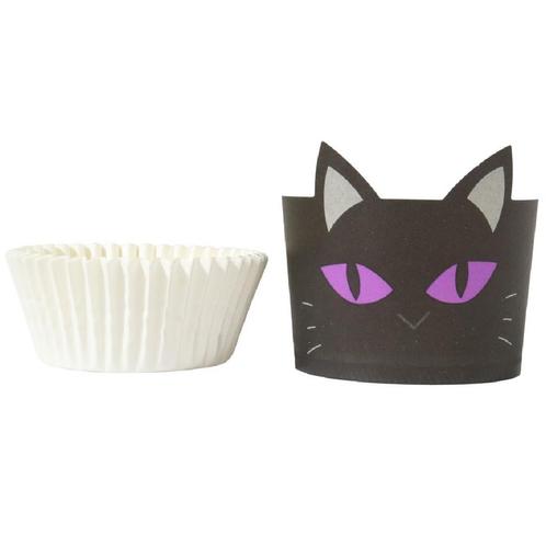 PME Halloween Cupcake Cups Zwarte Kat Ø45mm 12st., Hobby en Vrije tijd, Taarten en Cupcakes maken, Nieuw, Verzenden