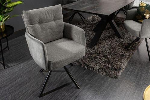 Bureaustoel BIG GEORGE grijs fluweel structuurstof, Huis en Inrichting, Stoelen, Ophalen of Verzenden