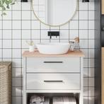 vidaXL Wastafelblad 80x40x2,5 cm massief beukenhout, Huis en Inrichting, Keuken | Keukenelementen, Verzenden, Nieuw, Bruin