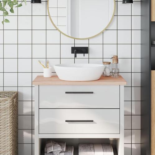 vidaXL Wastafelblad 80x40x2,5 cm massief beukenhout, Huis en Inrichting, Keuken | Keukenelementen, Bruin, Nieuw, Verzenden