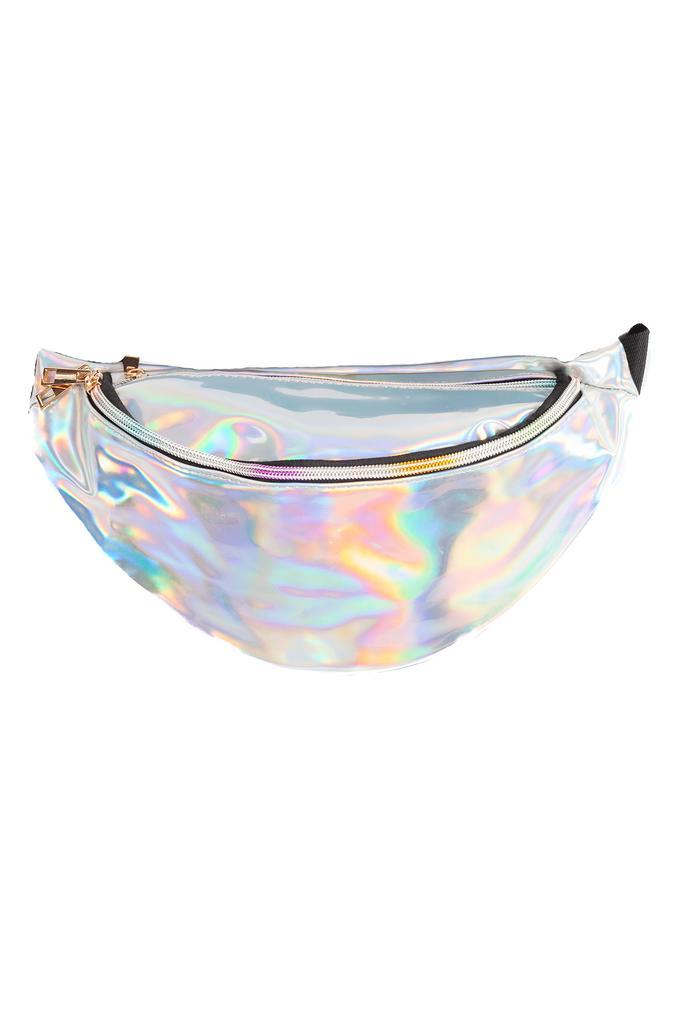 Grote Iridescent Heuptas Zilver Holografisch Heuptasje Fanny, Sieraden, Tassen en Uiterlijk, Tassen | Damestassen, Overige typen