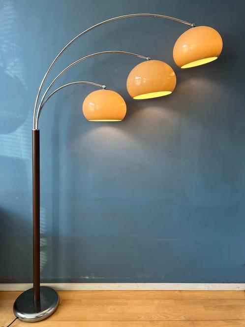Vintage Dijkstra Space Age Mushroom Triple Arc Floor Lamp, Huis en Inrichting, Lampen | Vloerlampen, Nieuw, Ophalen of Verzenden