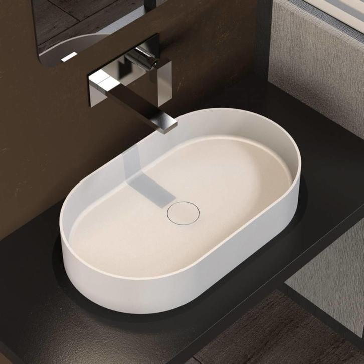 Opbouwwastafel Ideavit Solidthin 60x35x12.5 cm Solid Surface, Doe-het-zelf en Verbouw, Sanitair, Ophalen of Verzenden