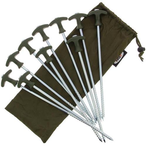 NGT 10 x 12 Bivvy Pegs inclusief Case, Watersport en Boten, Hengelsport | Algemeen, Overige typen, Nieuw, Verzenden