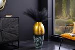 Handgemaakte decoratieve vaas ORIENT L 60cm goudkleurig, Ophalen of Verzenden, Nieuw